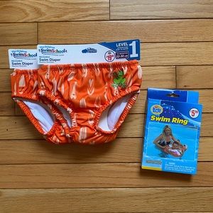 Swim school reusable underwear and a swim ring